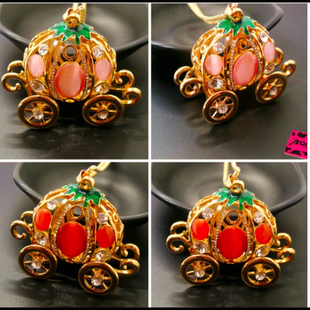 New Betsey Johnson Pink Or Orange Pumpkin-Carriage